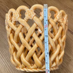 Ceramic floral weaver planter basket pot